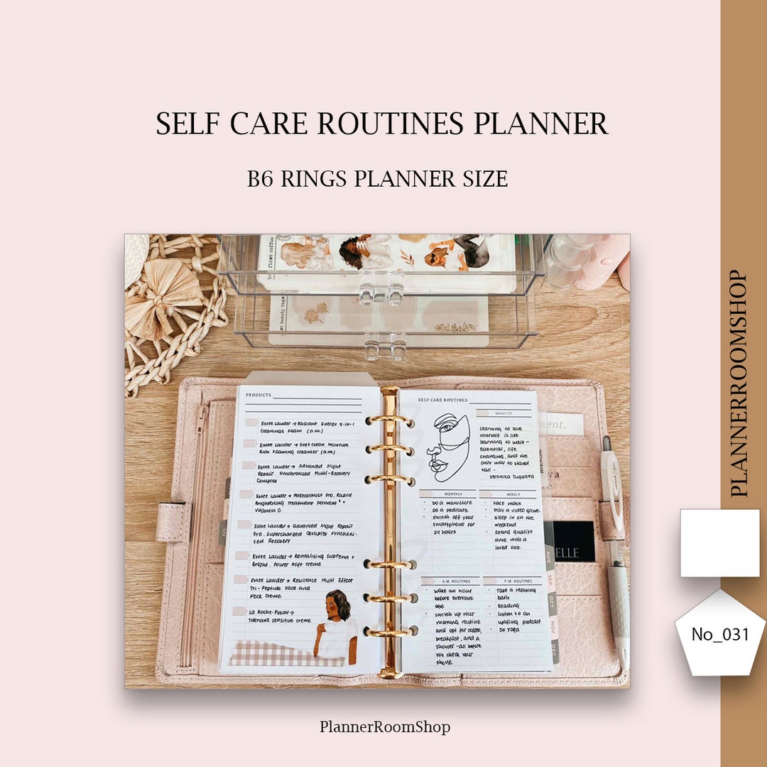 B6 Rings Planner Self Care Planner Self Care Journal Self Etsy