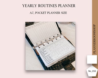 Routines planner, Yearly tracker, Year overview, Bill organizer, Pocket printable refill, Yearly bills tracker, Finance tracker, 050