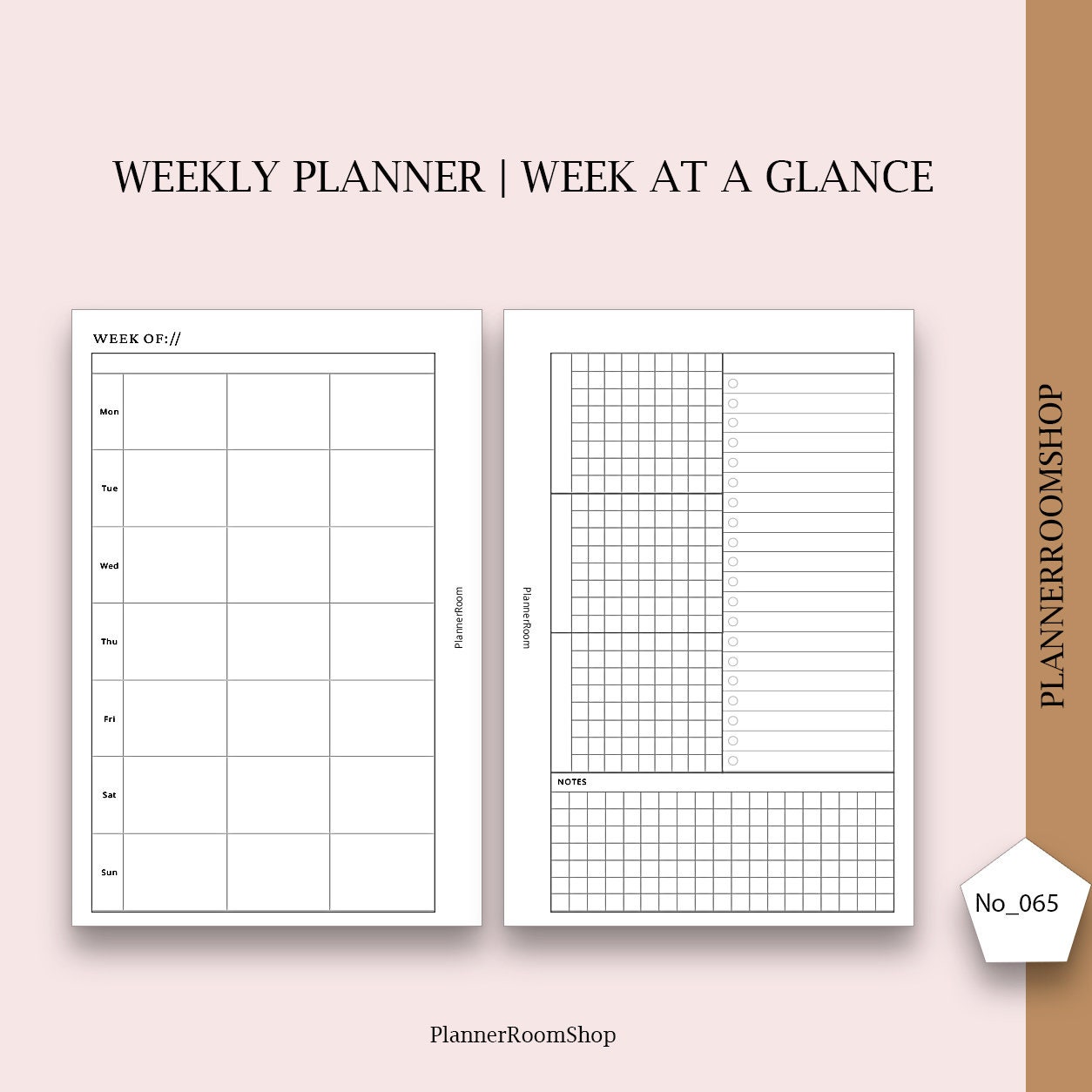 Week at a Glance | A5 Ring Printable Planner Inserts | Weekly Planner ...