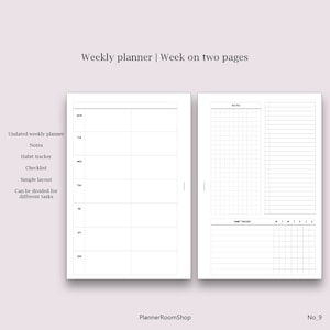 Weekly Planner Inserts A7 Pocket Planner Week on 2 Pages | Etsy