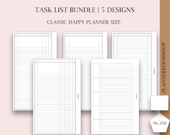 List Tracker Classic Happy Planner Inserts, To do list, Grocery List, Shopping List, Wish List Bucket List, List Insert List Making, 038