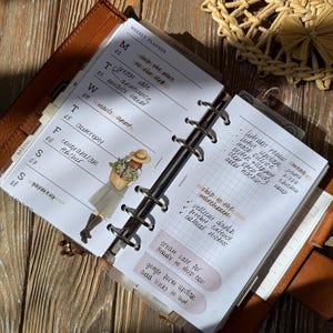 Personal Rings, Minimal Weekly Planner, Horizontal Weekly Layout, Printable Weekly Planner Insert 209