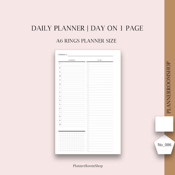 A6 Planner Inserts, A6 Inserts, A6 Daily Insert Printable, Daily