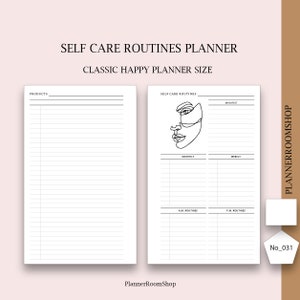 Classic Happy Planner - Self Care Planner, Self Care Journal, Self Care Kit, Self Care Worksheet, Wellness Planner, Mental Health, 031