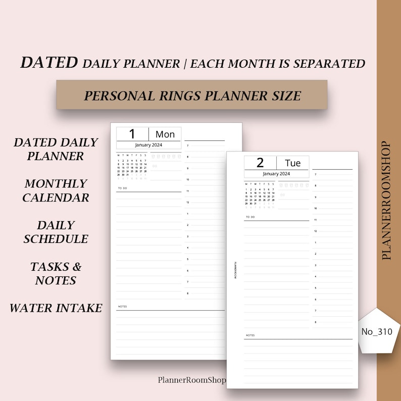Printable 2026 Dated ADHD Daily Planner, Day on 1 Page for Personal ...