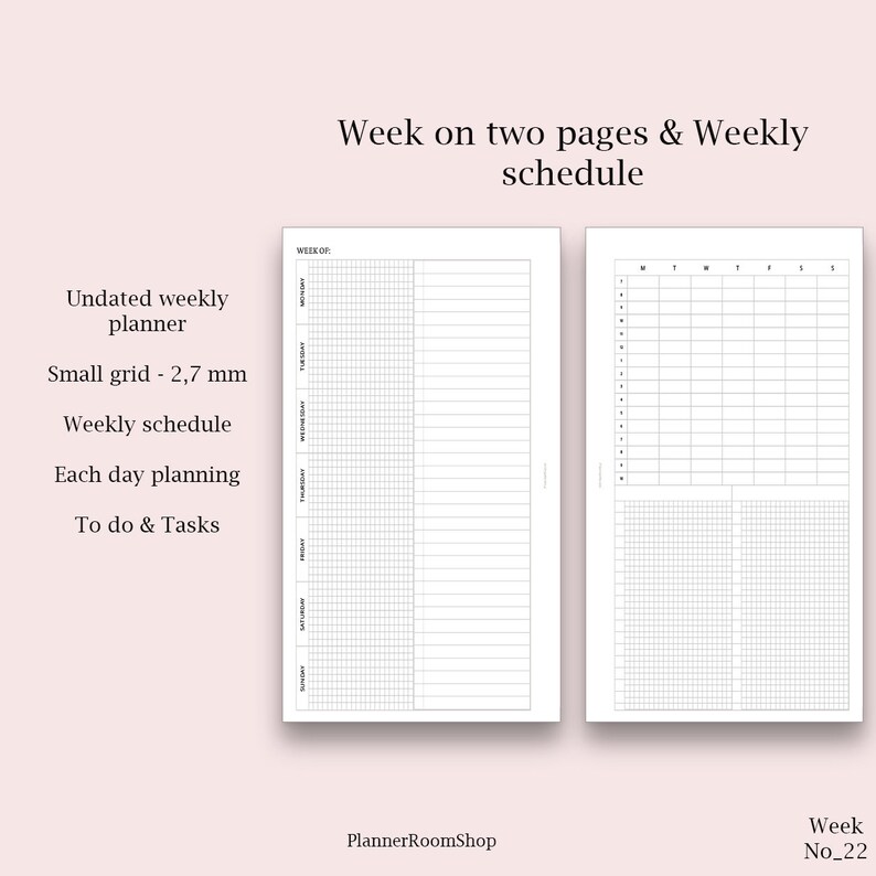 Half Letter Planner Inserts Printable Weekly Dashboard Etsy