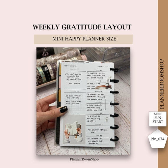 Happy Planner Mini Dashboard Layout Printable Insert, Mini Happy Planner Dashboard Week Undated Refill Inserts, Happy Planner Mini 074
