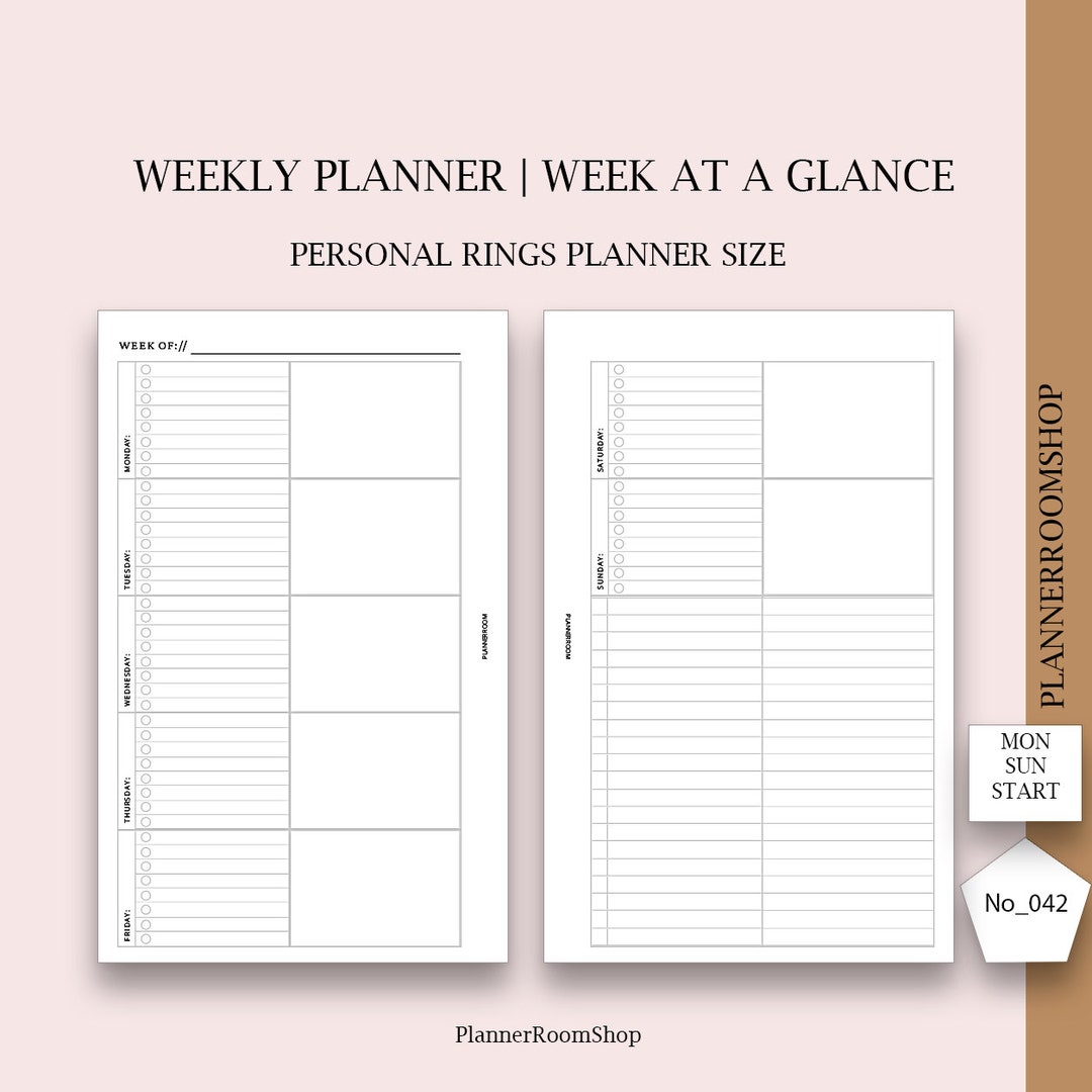 Weekly Planner Printable Personal Planner Inserts Weekly - Etsy