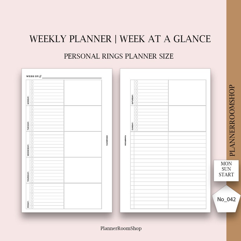 Free Printable Personal Planner Weekly Inserts