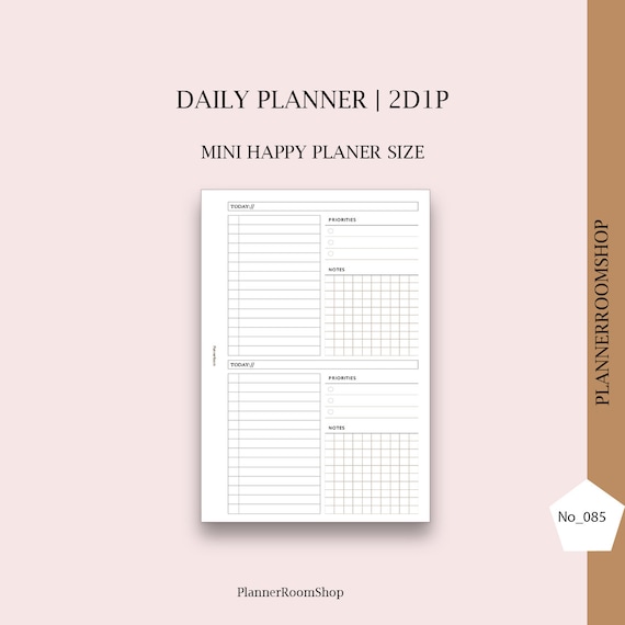 2024 Daily Planner Insert, Day on One Page Refill, A5, Personal, Mini  Happy Planner