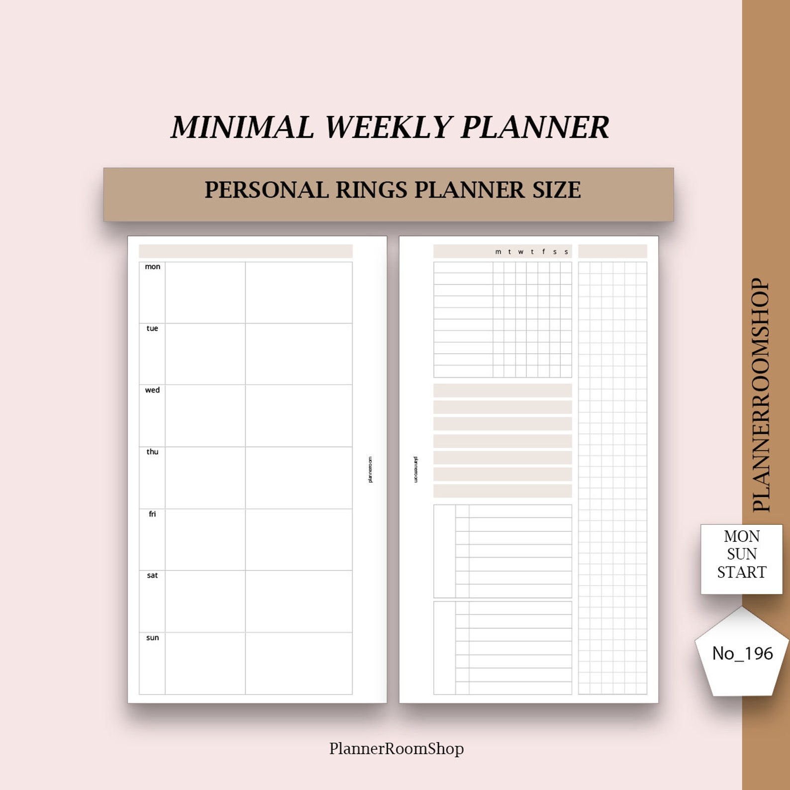 Printable Weekly Planner, Weekly Refill, Week at a Glance Inserts ...