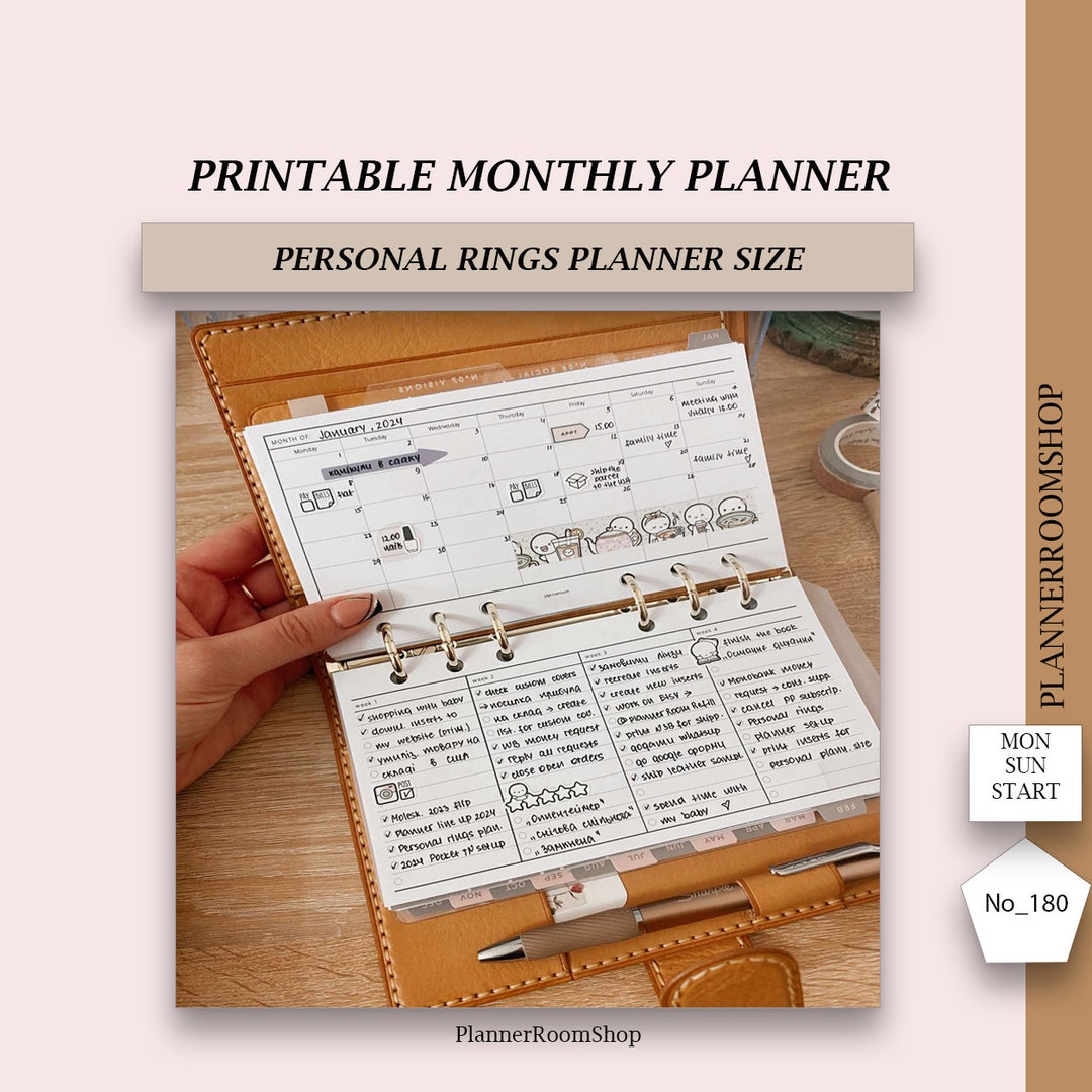 Printable ADHD Monthly Planner Adult, Monthly Calendar Inserts for ...