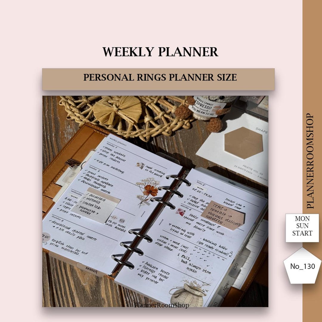 Printable Minimal Weekly Planner With Habit Tracker, Undated Personal ...
