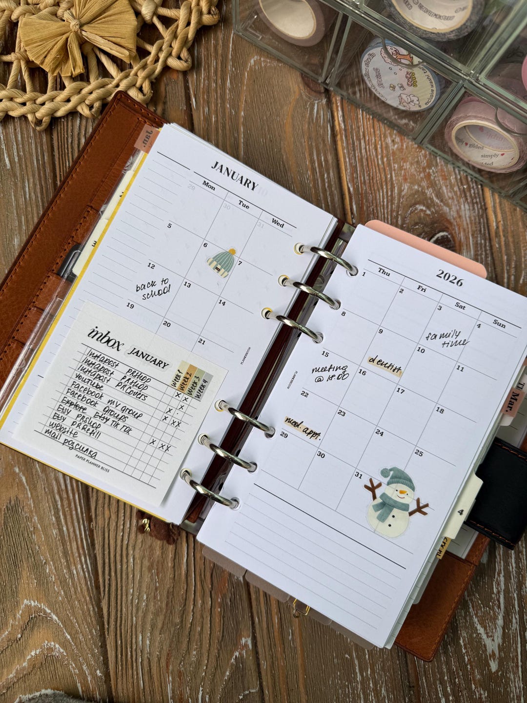 Printable 2026 - Personal Rings Month on 4 Pages, Planner Inserts ...