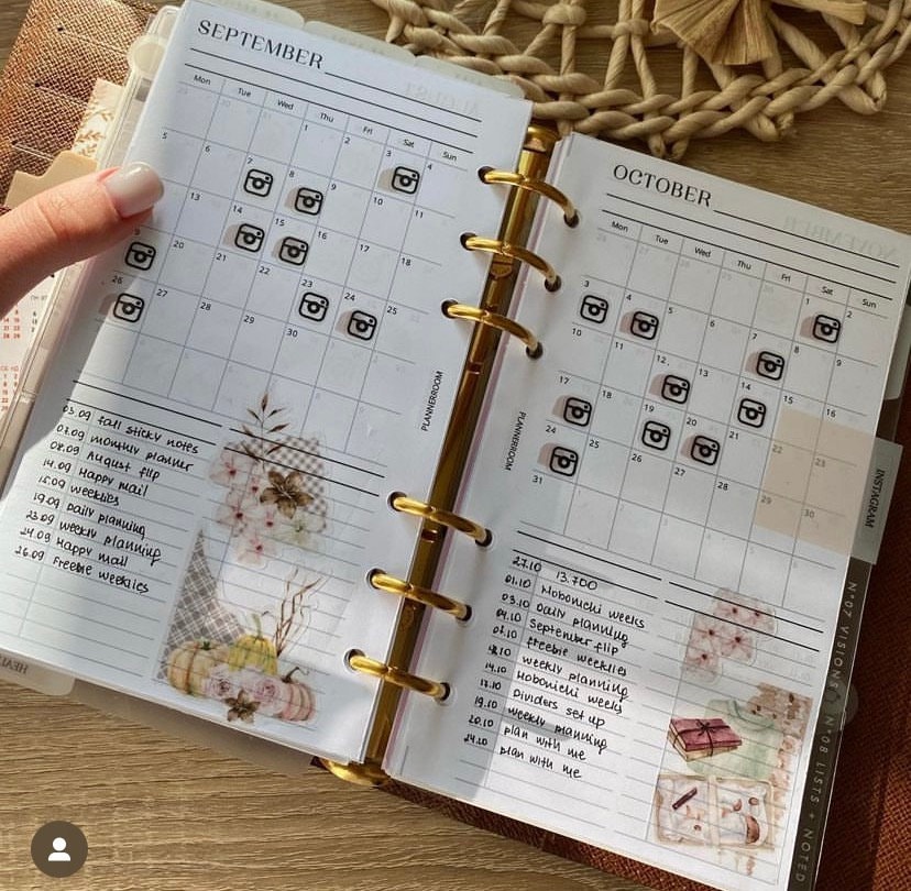 Printable Monthly Planner Inserts, Month on 1 Page for A5 Rings Planner ...