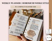 ADHD Printable weekly planner, Minimal Hobonichi style, FC Compact planner size, ADHD adult organizer, 165