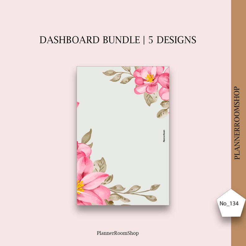 Printable Planner Dashboard, Dashboard Bundle, Floral Bundle Kit, Half ...