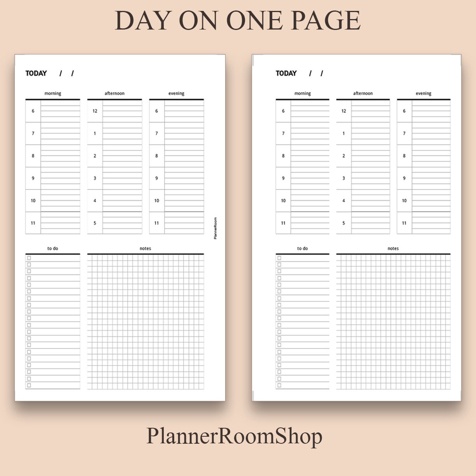 A7 POCKET SIZE Day on one page printables daily planner for | Etsy