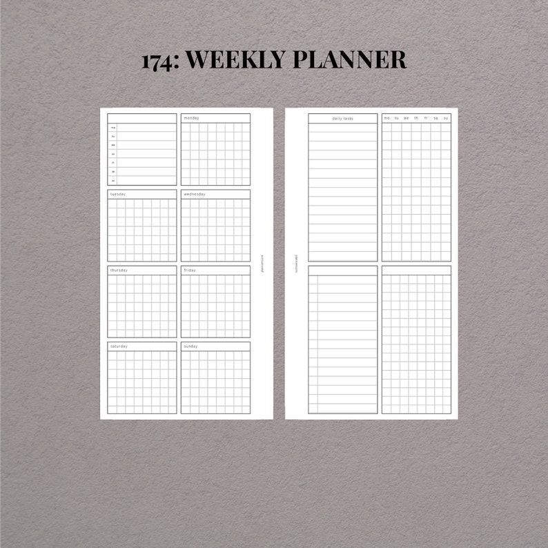 Printable ADHD Weekly Planner Adult for A5 Rings Planner Size ...