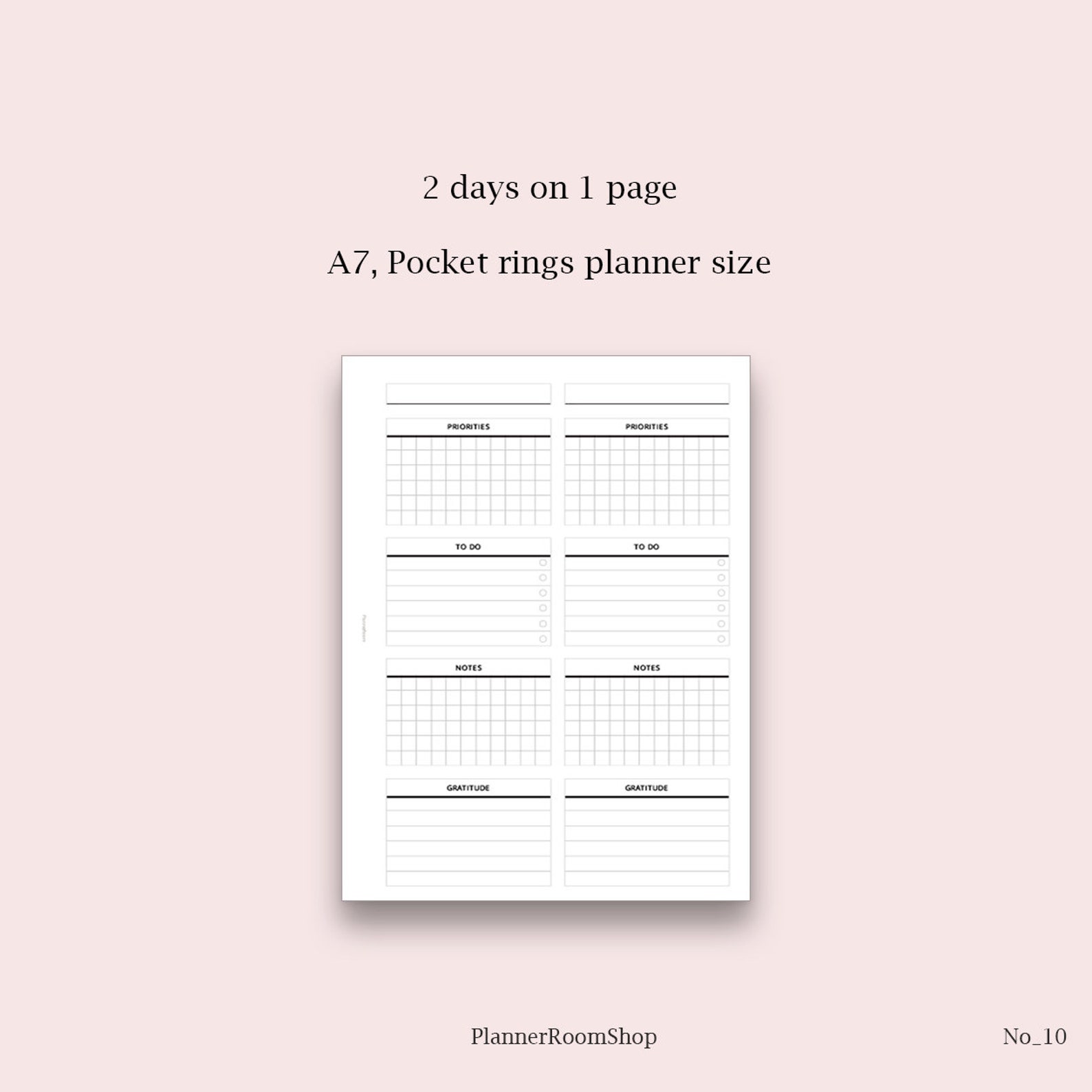 2D1P 2 Days on 1 page Pocket A7 Planner Inserts Printable | Etsy