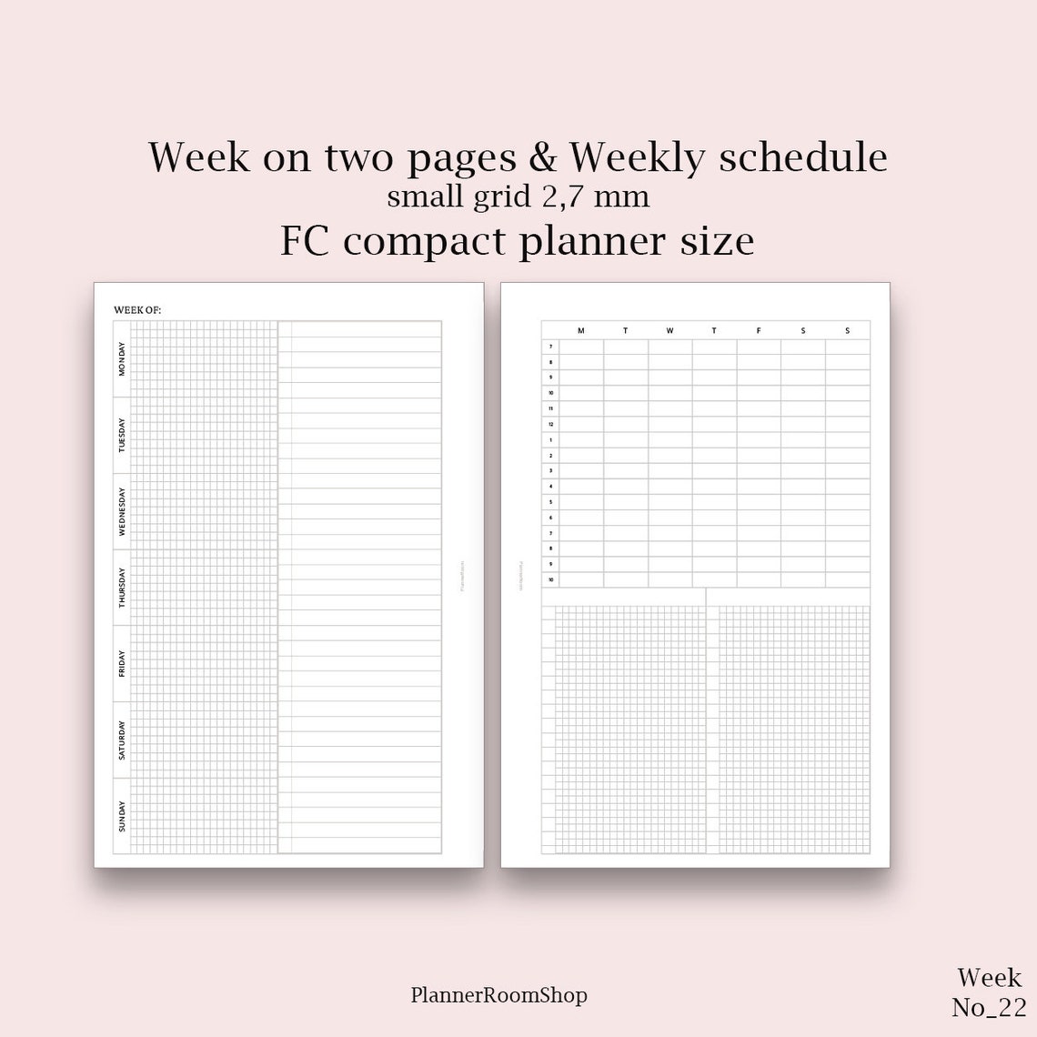 FRANKLIN COVEY Compact Printable Weekly Horizontal on 2 Pages | Etsy