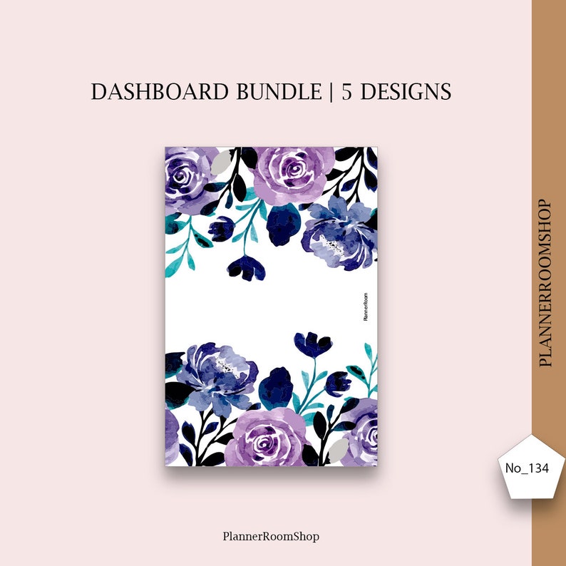 Printable Planner Dashboard, Dashboard Bundle, Floral Bundle Kit ...