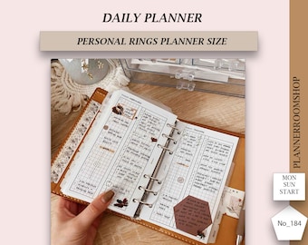 Printable ADHD daily planner adult, Printable planner inserts for Personal rings size, 184