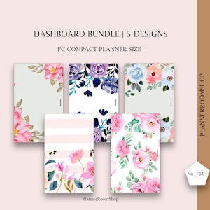 Floral dashboard, Watercolor floral, Vellum Acetate printable, Floral printable FC Compact Printable dashboard, Printable paper, 134
