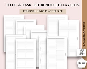 Printable To Do List, Daily To Do List, Personal Planner Inserts, To Do Organizer, Organizer List, Filofax Personal Refills, 059