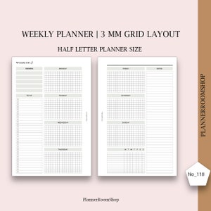 Half Letter Planner Inserts Printable, Weekly Dashboard Insert, Half Letter Printable, Half Letter Planner Insert, Weekly Printable