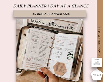 ADHD daily A5 Planner Inserts Printable, A5 Daily Insert, A5 Daily Planner Printable, A5 Daily Grid Inserts Printables,072