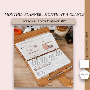 Printable ADHD monthly planner adult for Personal rings planner size, Monthly agenda planner inserts, Monthly template layout 169