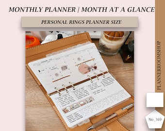 Printable ADHD monthly planner adult for Personal rings planner size, Monthly agenda planner inserts, Monthly template layout 169