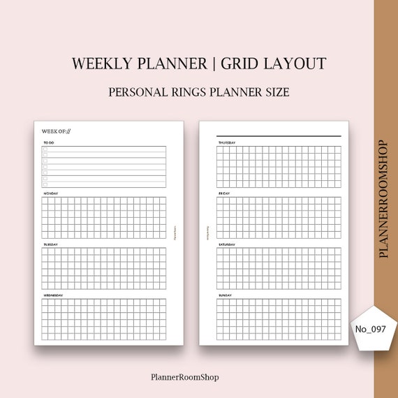 Personal Planner Printable Inserts Weekly Inserts Weekly Etsy