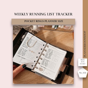 Daily routine insert, Weekly printable tracker for A7 Pocket planner size Weekly checklist inserts, running list planner, 058