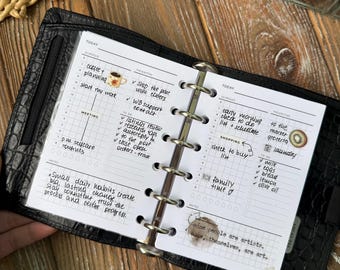 A7, Pocket Planner Inserts, ADHD planner adult, Printable, Daily Inserts, Daily Grid, Pocket Inserts, Filofax Pocket Daily Grid Inserts, 072