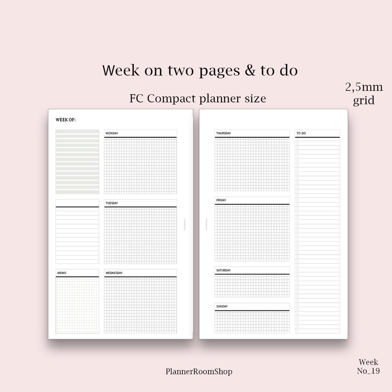 FRANKLIN COVEY Compact Printable Weekly Horizontal Auf 2 Etsy