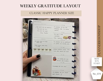 Dashboard Layout CLASSIC Happy Planner Printable Insert, Dashboard Layout Weekly Undated Happy Planner Refill Printable Inserts 074