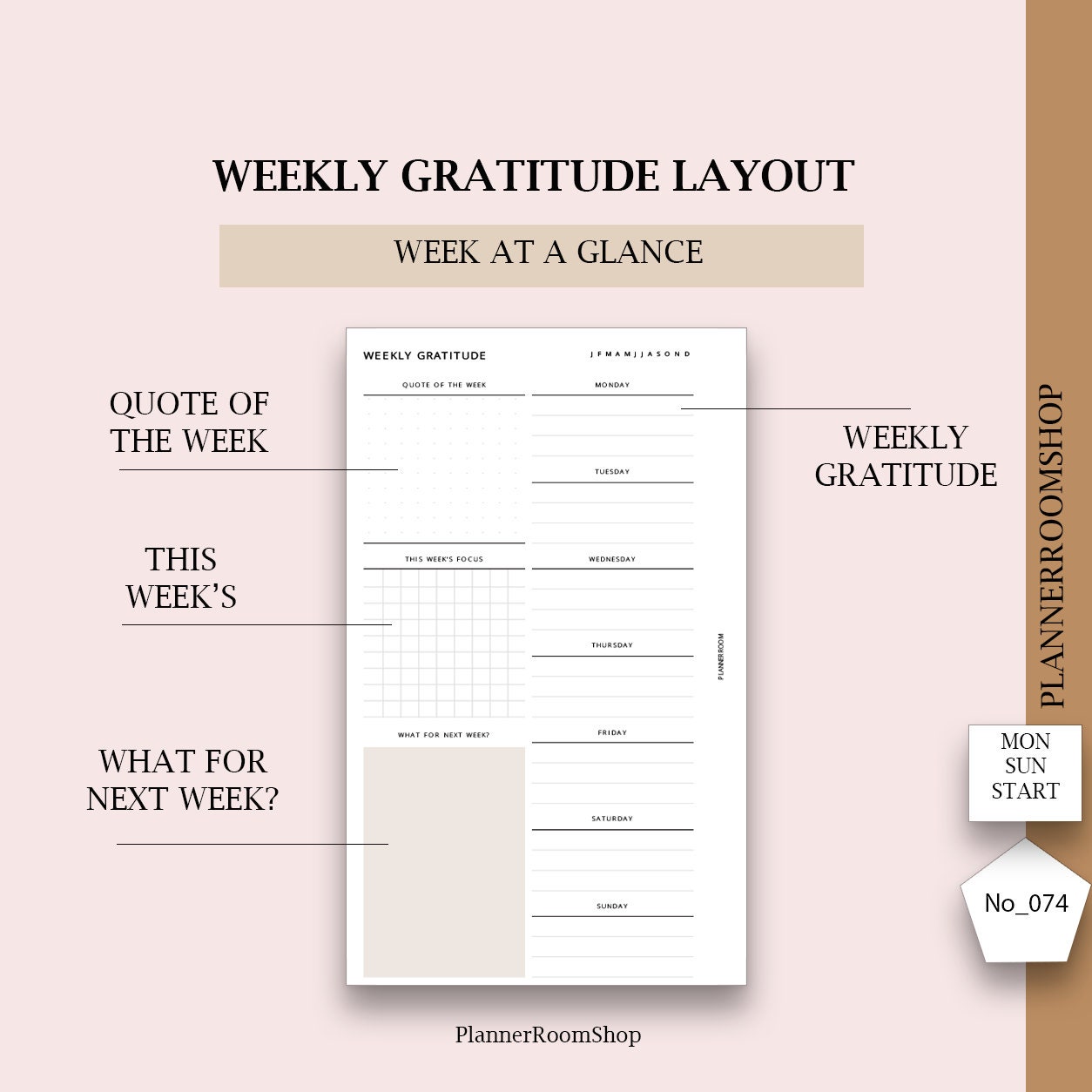  Pocket Gratitude Journal Planner Insert Refill, 3.2 x