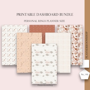 Printable planner dashboard, Vellum dashboard, Floral printable, Printable cover, Section dividers, Personal planner, 148