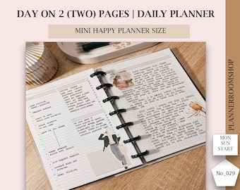 Happy Planner Mini Dashboard Layout Printable Insert, Mini Happy Planner Dashboard Daily Undated Refill Inserts, Happy Planner Mini, 029