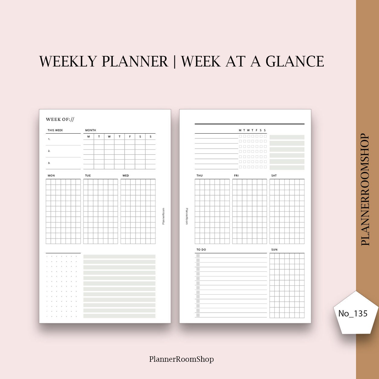 Weekly and monthly Planner Refill for Agenda MM, 6 rings A6 agenda