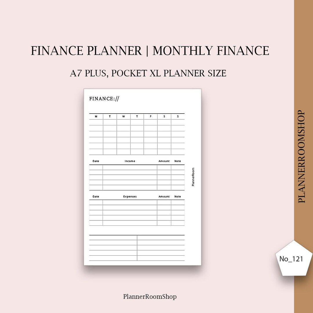 Financial Planner Inserts, Budget Planner, Pocket XL Size, Finance