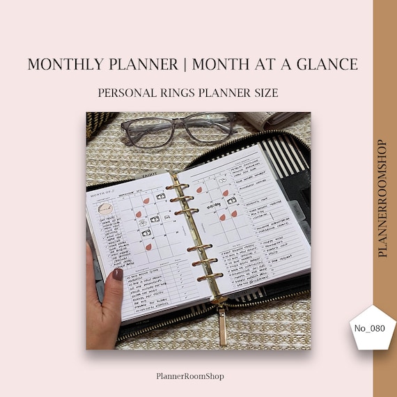 Month on Two Pages Printables for Personal Size Undated - Etsy