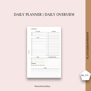 Printable Daily Planner A5 Planner Size Daily Schedule - Etsy