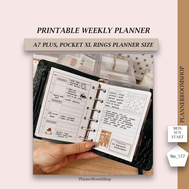 Printable ADHD Weekly Planner Adult, Hobonichi Weeks Style, Week at a ...