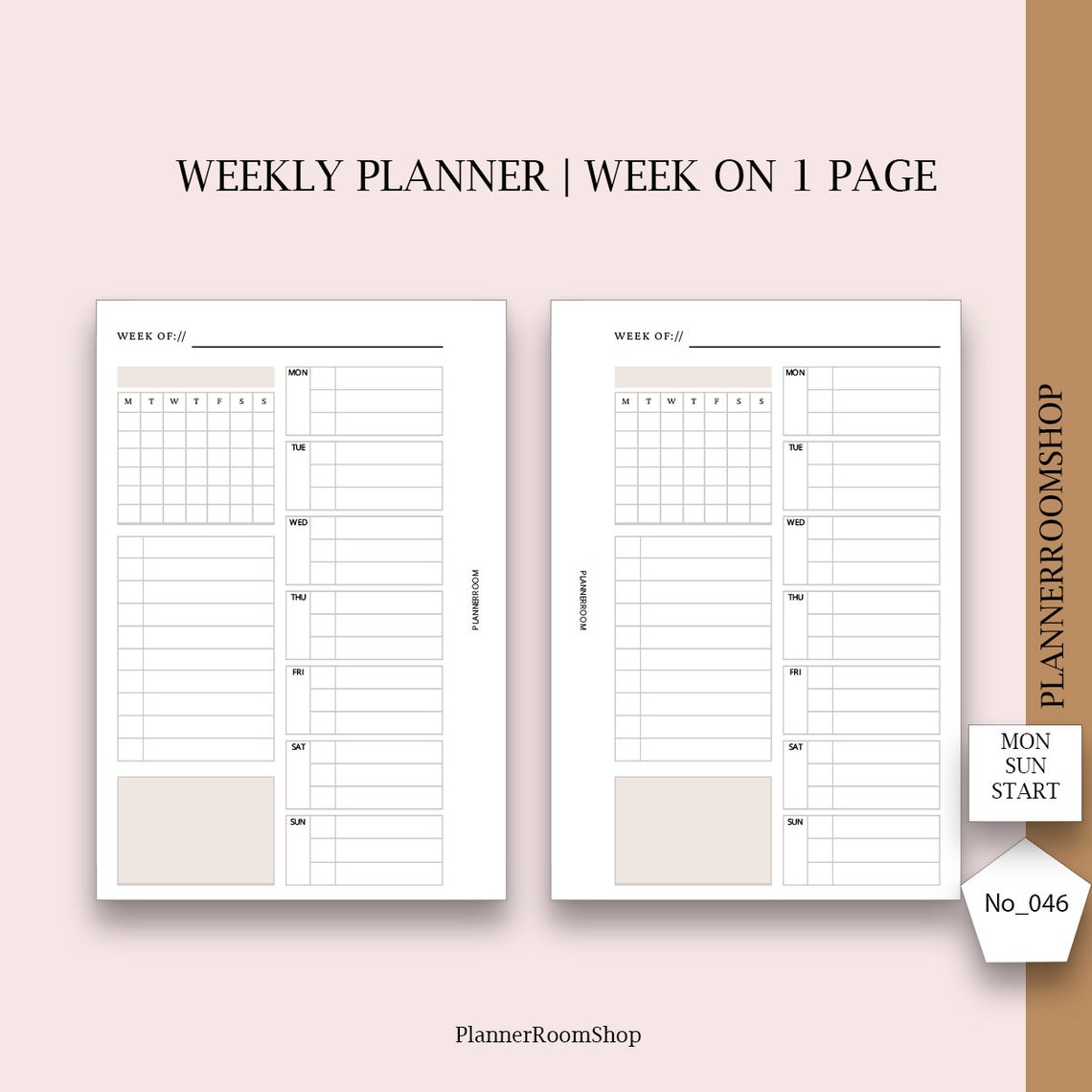 Weekly Planner Inserts A7 Pocket Planner Week on 1 Page | Etsy