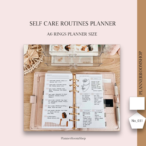 A6 planner, Self Care Checklist Tracker, Self Help Journal, Daily Routine Planner, Weekly Self-care, Mental Health, Wellness Planner, 031