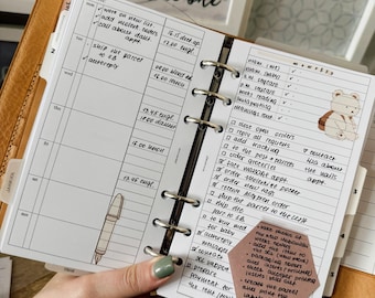 A5 Rings Size – Printable Weekly Planner – Minimalist Weekly Planner Insert for Ring Binders, 179