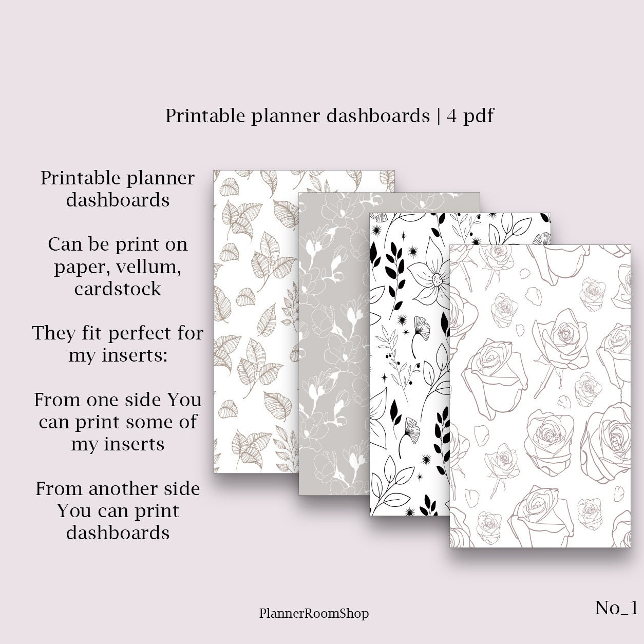 Printable Planner Dashboards | A5 Rings Planner Size | Dashboards With ...
